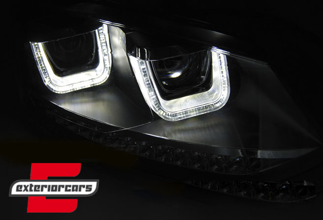 Prednja svjetla U-dizajn LED SEQ žmigavci (crna) / VW Polo 6R (03.2009-03.2014) - Slika 2