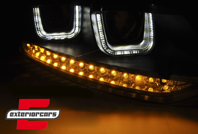 Prednja svjetla U-dizajn LED SEQ žmigavci (crna) / VW Polo 6R (03.2009-03.2014) - Slika 3