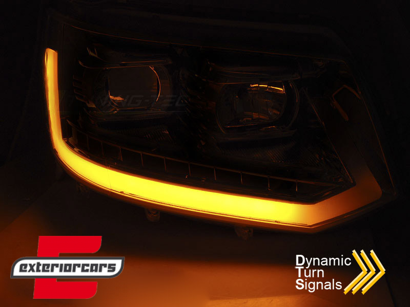 LED prednja svjetla TubeLight SEQ žmigavci (chrome) / VW T5.1 (2010-2015) - Slika 3