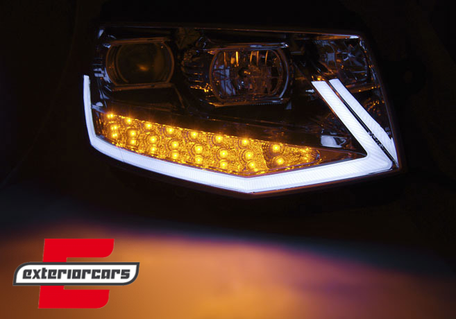 LED prednja svjetla TubeLight SEQ žmigavci (crna) / VW T6 (2015-2019) - Slika 4