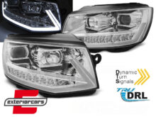 LED prednja svjetla TubeLight SEQ žmigavci (chrome) / VW T6 (2015-2019)
