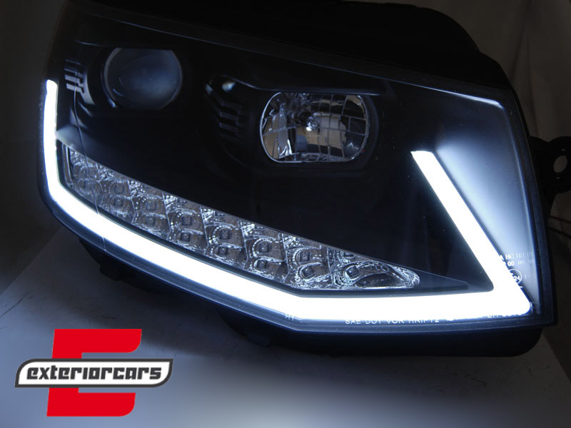 LED prednja svjetla TubeLight SEQ žmigavci (crna/chrome) / VW T6 (2015-2019) - Slika 2