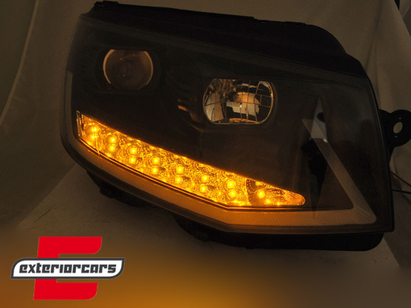 LED prednja svjetla TubeLight SEQ žmigavci (crna/chrome) / VW T6 (2015-2019) - Slika 3