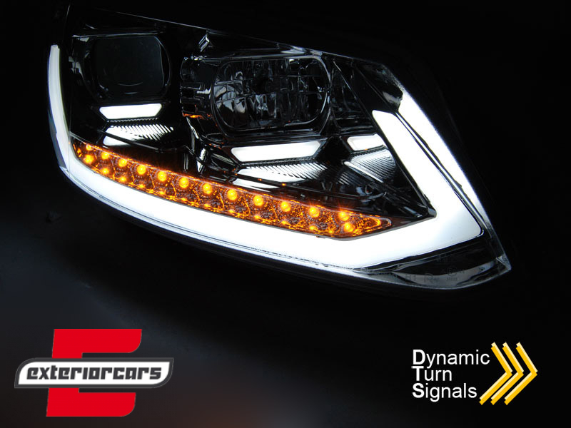 LED prednja svjetla TubeLight SEQ žmigavci (chrome) / Volkswagen Touran (08.2010-2015) - Slika 3