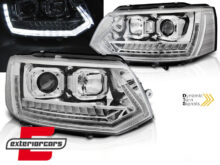 LED prednja svjetla TubeLight SEQ žmigavci (chrome) / VW T5.1 (2010-2015)