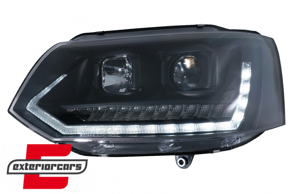LED prednja svjetla TubeLight SEQ žmigavci (crna) / VW T5.1 (2010-2015) - Slika 3