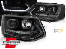 LED prednja svjetla TubeLight SEQ žmigavci (crna) / VW T5.1 (2010-2015)