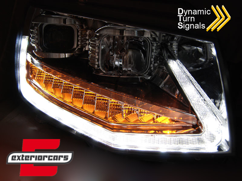 LED prednja svjetla TubeLight SEQ žmigavci (chrome) / VW T6 (2015-2019) - Slika 3