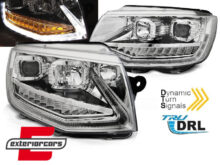 LED prednja svjetla TubeLight SEQ žmigavci (chrome) / VW T6 (2015-2019)