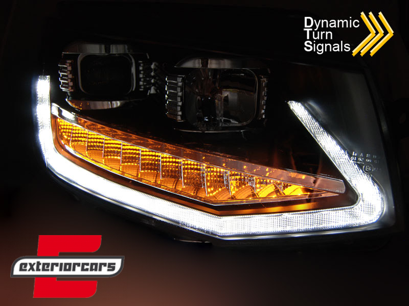 LED prednja svjetla TubeLight SEQ žmigavci (crna) / VW T6 (2015-2019) - Slika 3