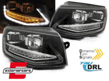 LED prednja svjetla TubeLight SEQ žmigavci (crna) / VW T6 (2015-2019)