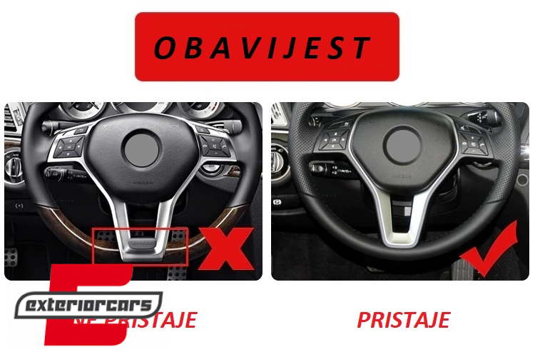 Okvir tipki volana (piano crna) / Mercedes W176 (13-15) W246 (12-18) W204 (08-15) W117 (13-16) W218 (11-18) W212 (10-16) X253 (15-18) X204 (09-15) X156 (13-20) - Slika 6