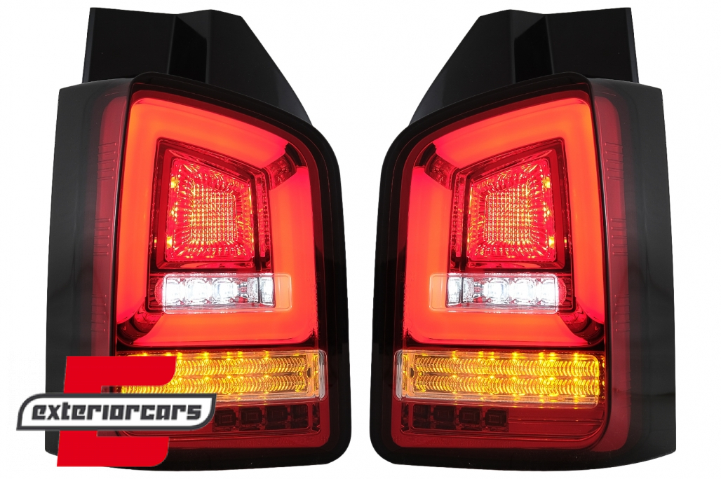 Full LED stražnja svjetla LedBar SEQ žmigavci (crvena/kristal) / Volkswagen T5.1 (04.2010-2015) - Slika 5