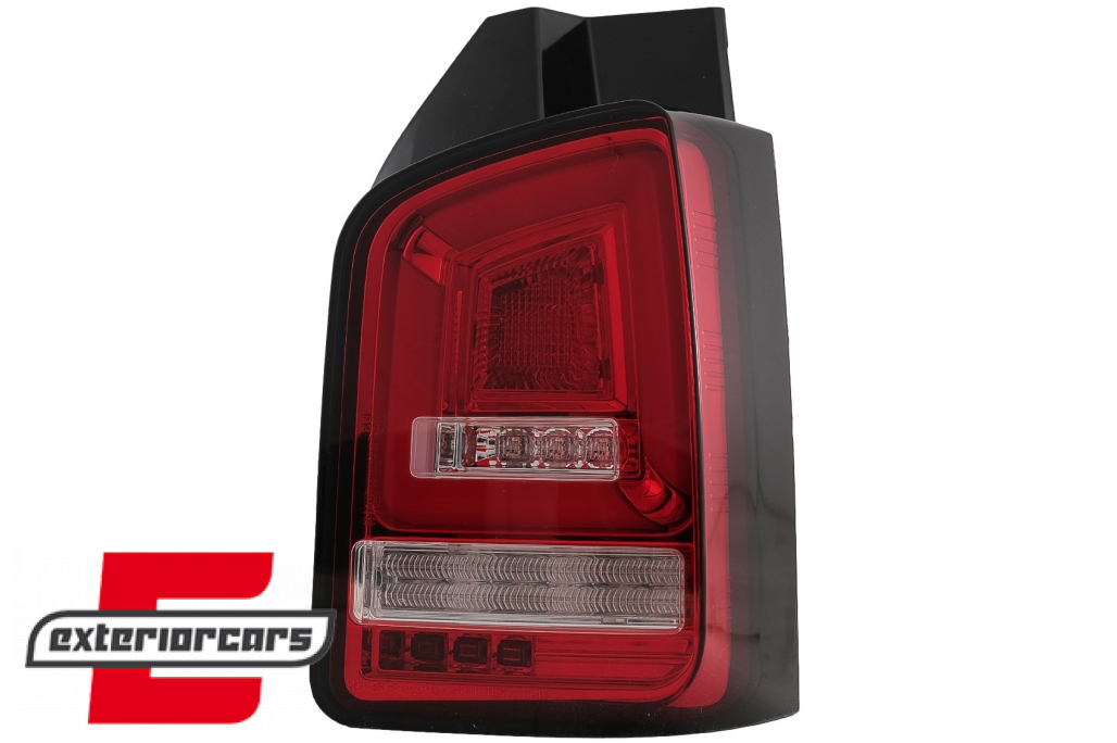 Full LED stražnja svjetla LedBar SEQ žmigavci (crvena/kristal) / Volkswagen T5.1 (04.2010-2015) - Slika 2