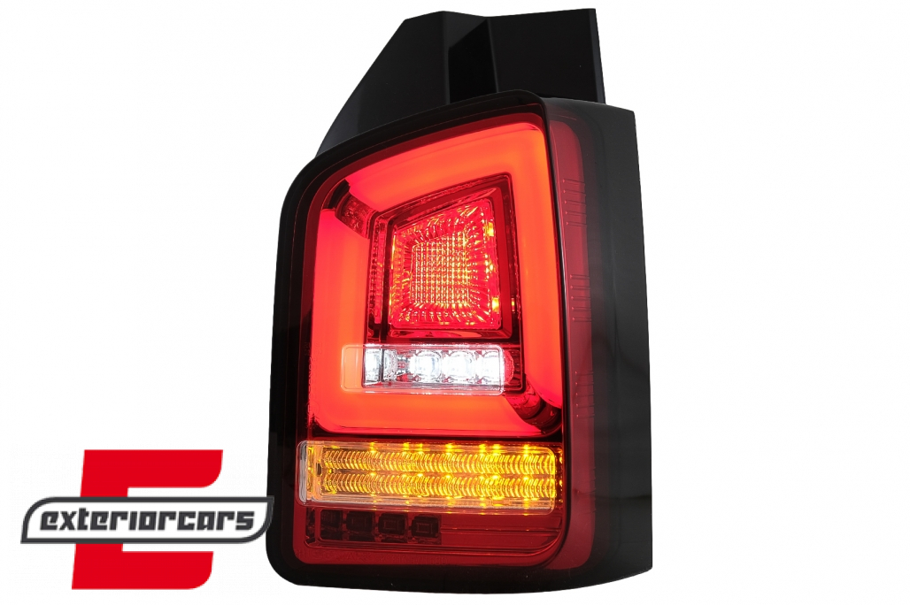 Full LED stražnja svjetla LedBar SEQ žmigavci (crvena/kristal) / Volkswagen T5.1 (04.2010-2015) - Slika 6