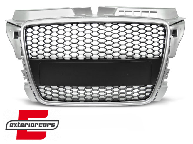 Prednja maska RS3 dizajn (srebrna/crna) / Audi A3 S3 8P Facelift (2007-2012) - Slika 2