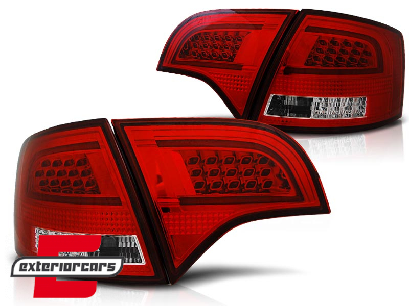 LED stražnja svjetla LightBar dizajn (crvena/kristal) / Audi A4 B7 (2004-2008) karavan - Slika 2
