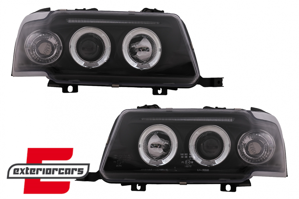 Prednja svjetla Angel Eyes (crna) / Audi 80 B4 (1991-1996) - Slika 2