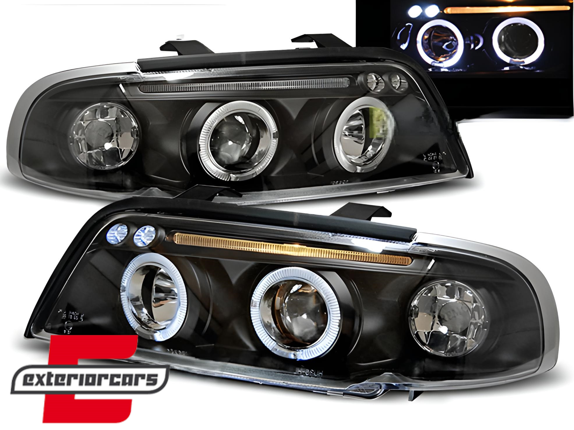 Prednja svjetla Angel Eyes (crna) / Audi A4 B5 (1994-12.1998)