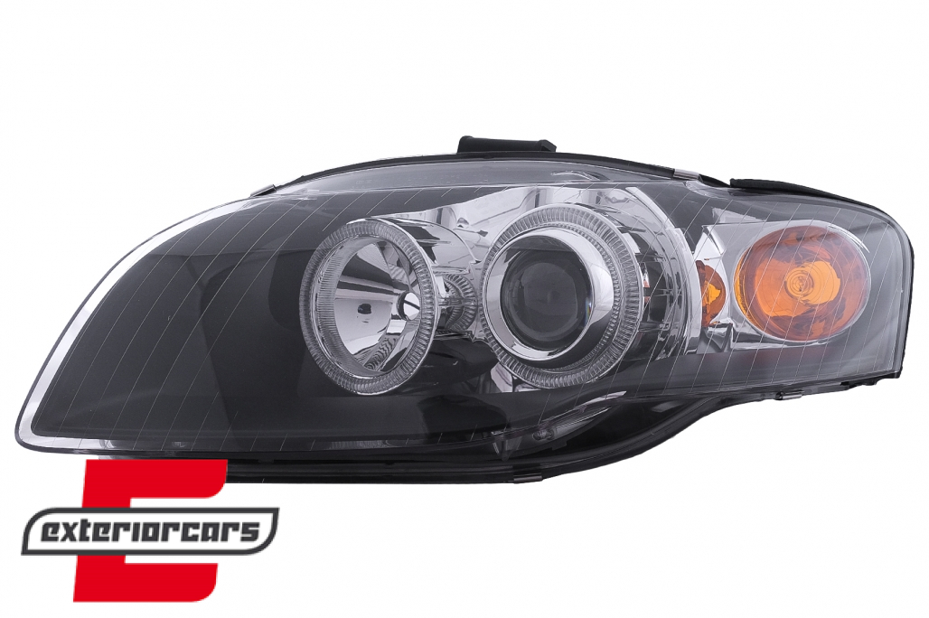 Prednja svjetla Angel Eyes (crna) / Audi A4 B7 (2004-2008) - Slika 4