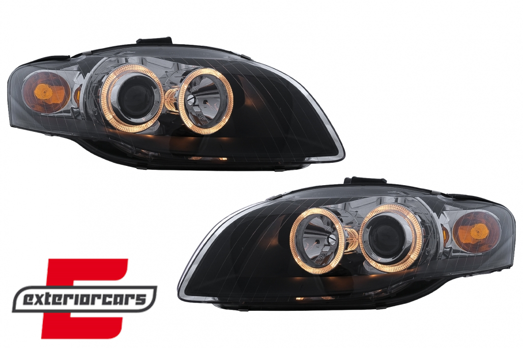 Prednja svjetla Angel Eyes (crna) / Audi A4 B7 (2004-2008) - Slika 8