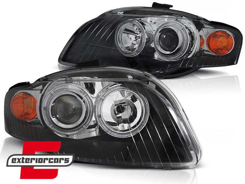 Prednja svjetla Angel Eyes (crna) / Audi A4 B7 (2004-2008) - Slika 2
