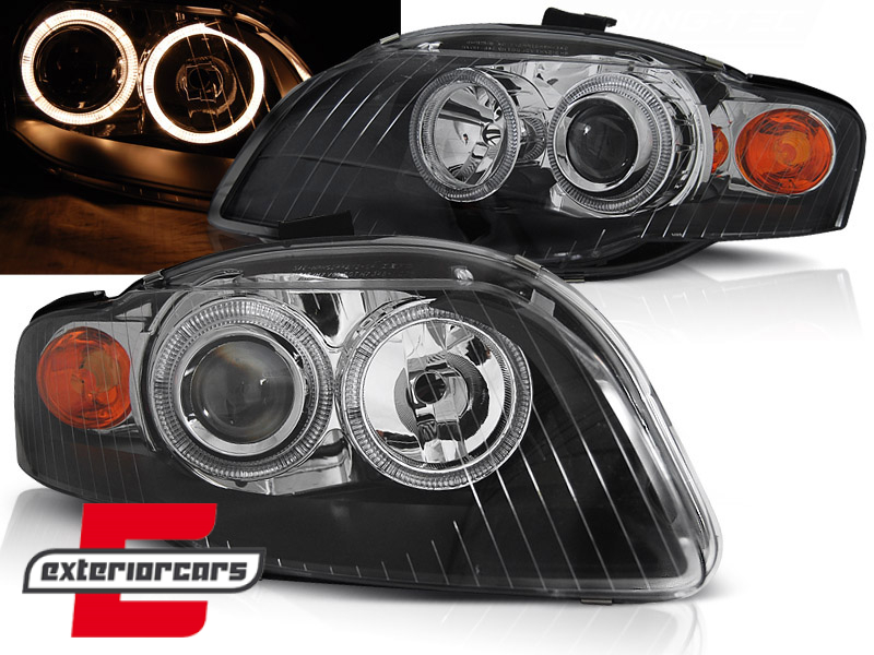 Prednja svjetla Angel Eyes (crna) / Audi A4 B7 (2004-2008)