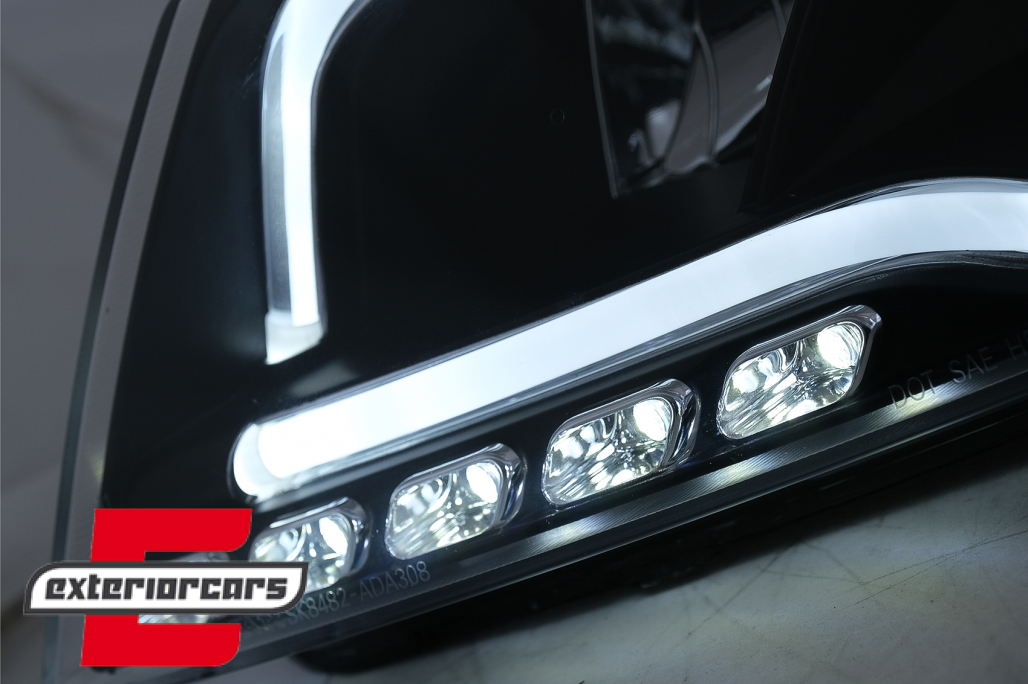 Prednja svjetla LED TubeLight DRL (crna) / Audi A3 8P Facelift Hatchback Sportback (2008-2012) - Slika 5