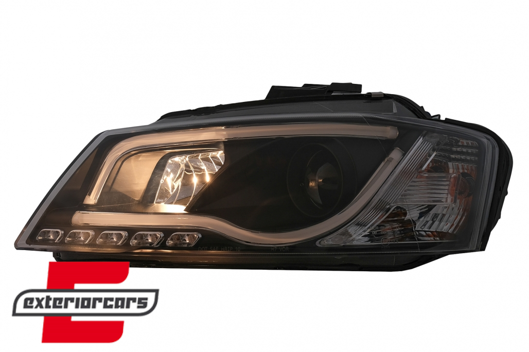 Prednja svjetla LED TubeLight DRL (crna) / Audi A3 8P Facelift Hatchback Sportback (2008-2012) - Slika 9