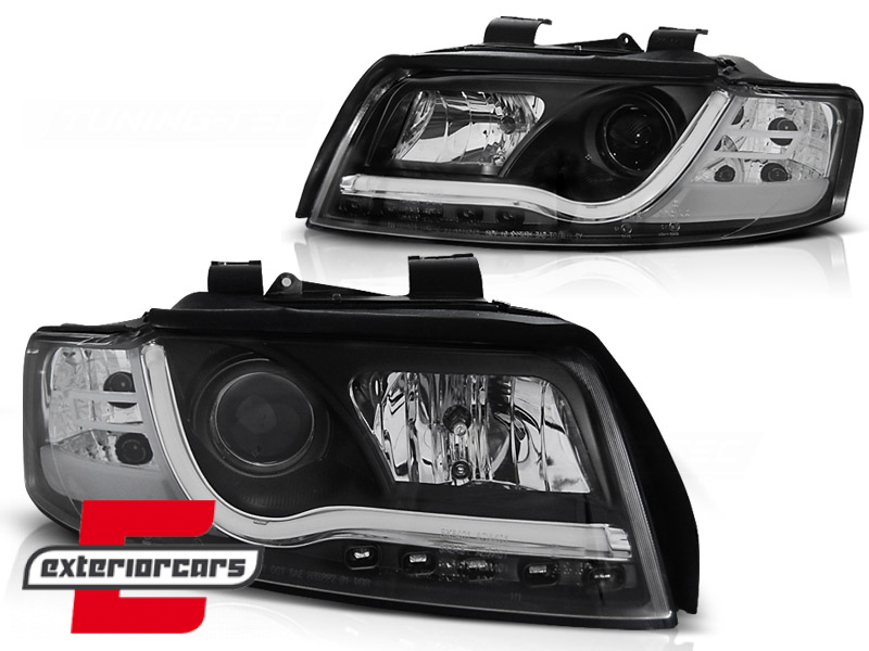 Prednja svjetla LED DRL TubeLights dizajn (crna) / Audi A4 B6 (2000-2004) - Slika 2