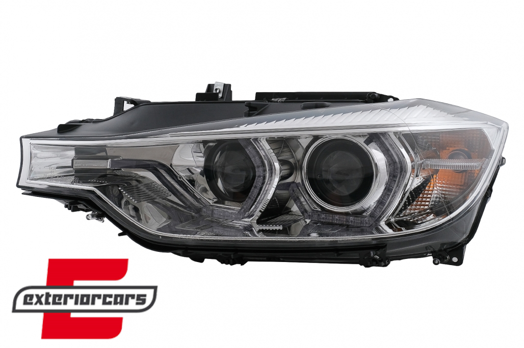 Prednja svjetla LED DRL Angel Eyes (chrome) BMW serije 3 F30 F31 LCI limuzina karavan (2015-2019) - Slika 2