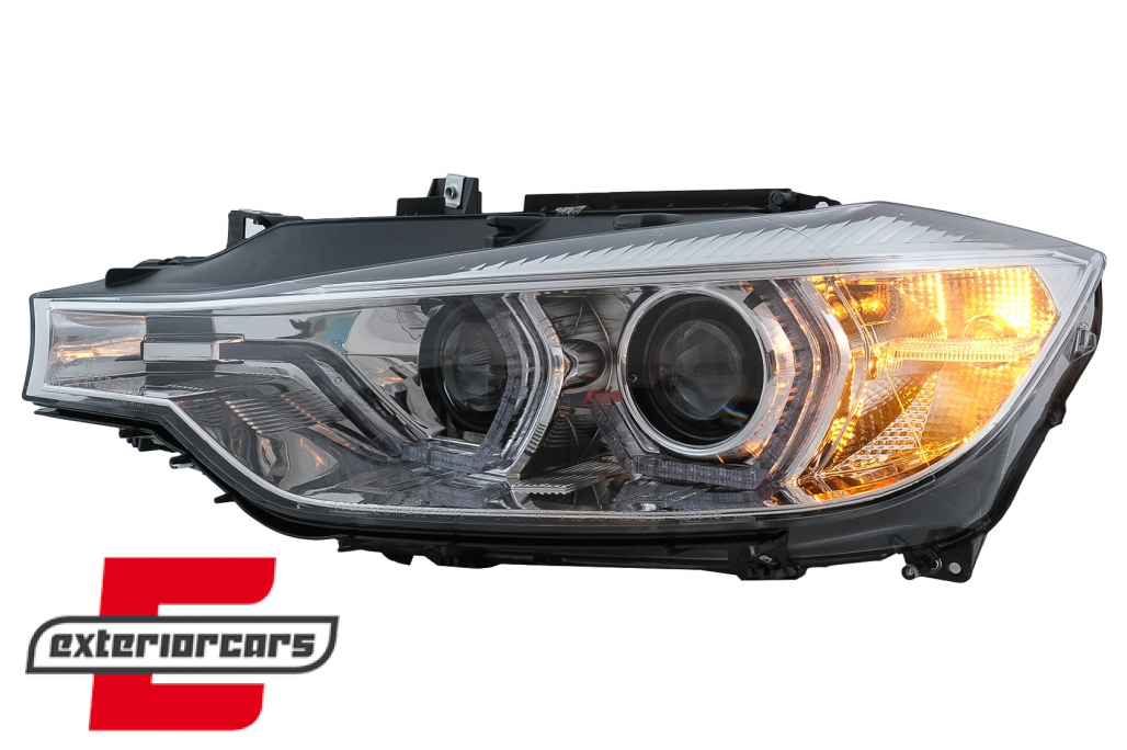 Prednja svjetla LED DRL Angel Eyes (chrome) BMW serije 3 F30 F31 LCI limuzina karavan (2015-2019) - Slika 11