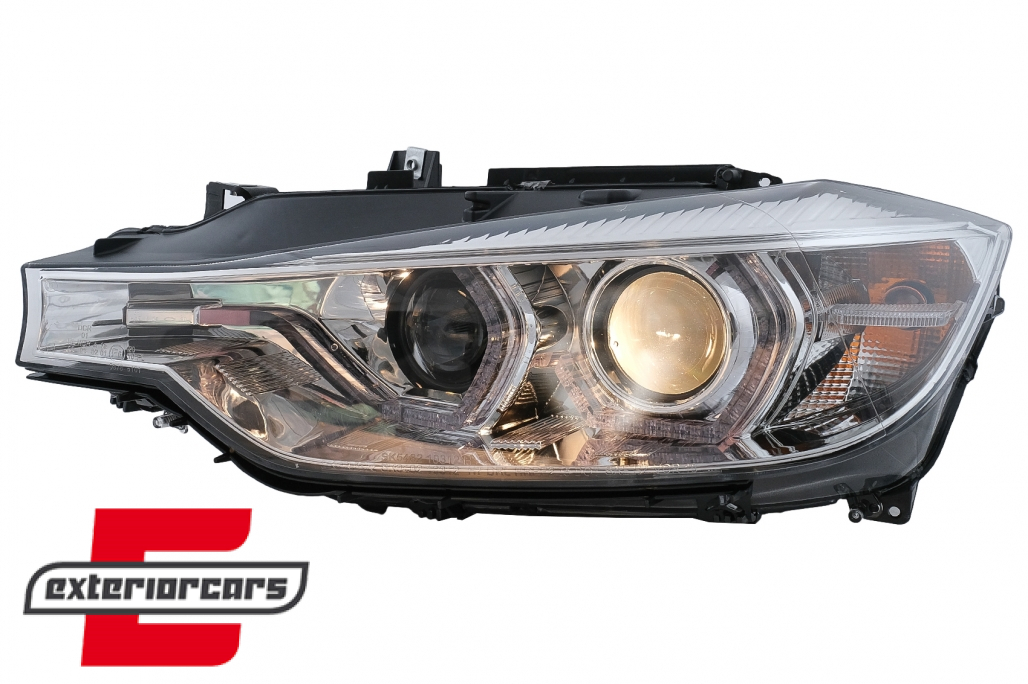Prednja svjetla LED DRL Angel Eyes (chrome) BMW serije 3 F30 F31 LCI limuzina karavan (2015-2019) - Slika 8