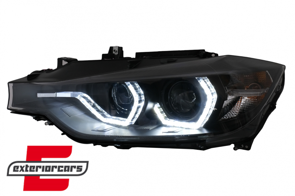 Prednja svjetla LED DRL Angel Eyes (crna) / BMW serije 3 F30 F31 LCI limuzina karavan (2015-2019) - Slika 13