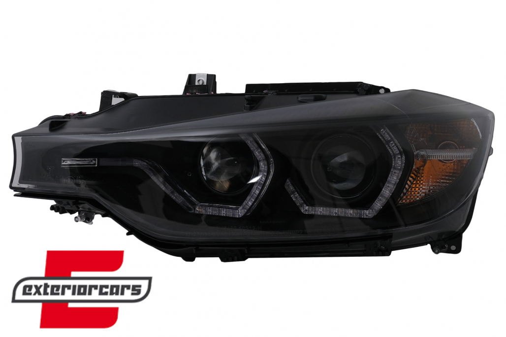 Prednja svjetla LED DRL Angel Eyes (crna) / BMW serije 3 F30 F31 LCI limuzina karavan (2015-2019) - Slika 15