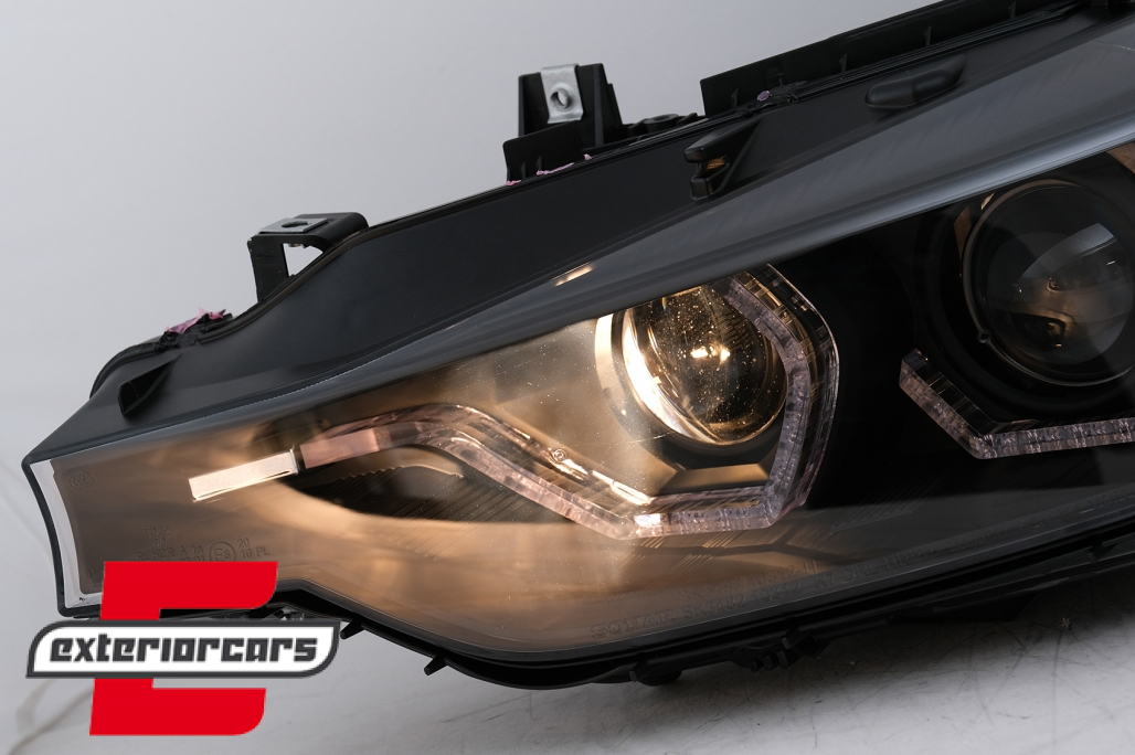 Prednja svjetla LED DRL Angel Eyes (crna) / BMW serije 3 F30 F31 LCI limuzina karavan (2015-2019) - Slika 9