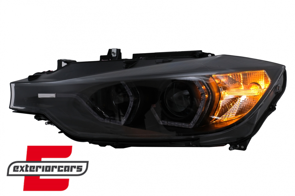 Prednja svjetla LED DRL Angel Eyes (crna) / BMW serije 3 F30 F31 LCI limuzina karavan (2015-2019) - Slika 10