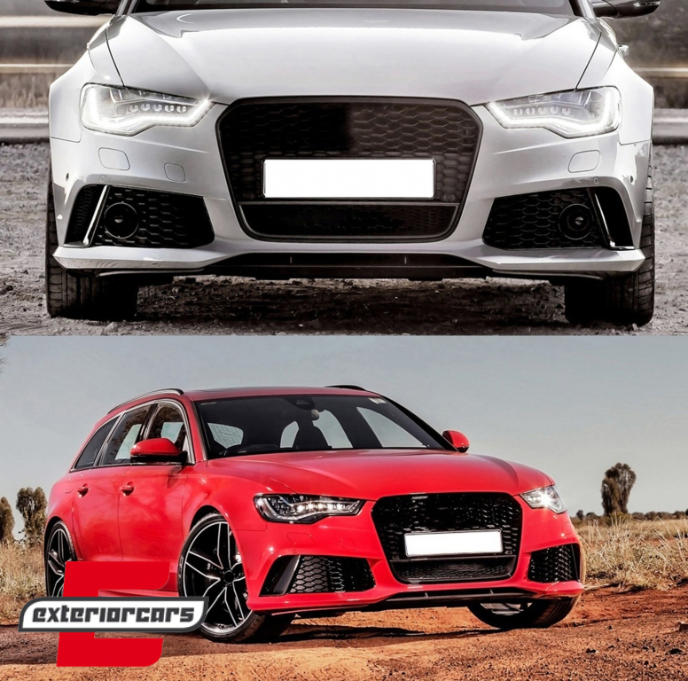 Prednja maska RS6 dizajn (piano crna) / Audi A6 C7 4G (2011-2014) - Slika 5