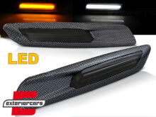 Bočni žmigavci LED F10 look (carbon/smoke) / BMW 1er E81 E82 E87 E88 (2007-2011) 3er E90 E91 E92 E93 (2004-2011) 5er E60 E61 (2003-2010)