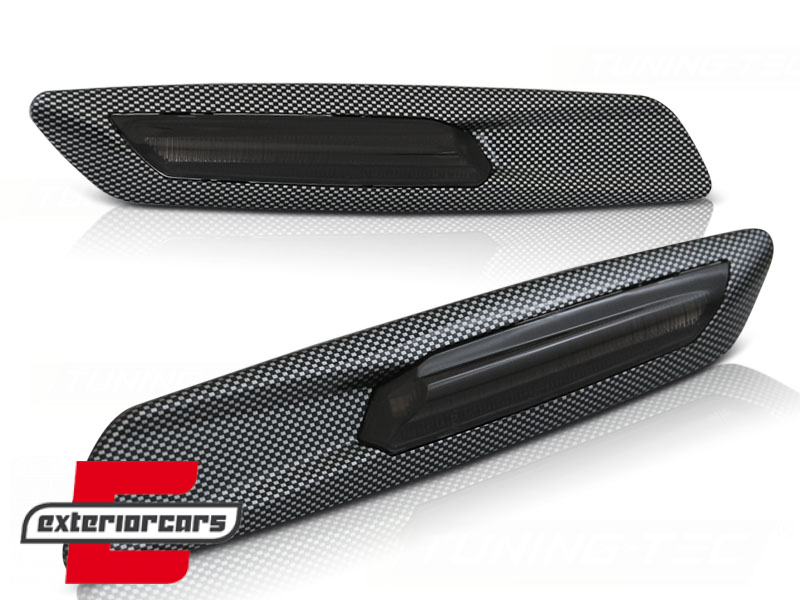 Bočni žmigavci LED F10 look (carbon/smoke) / BMW 1er E81 E82 E87 E88 (2007-2011) 3er E90 E91 E92 E93 (2004-2011) 5er E60 E61 (2003-2010) - Slika 2
