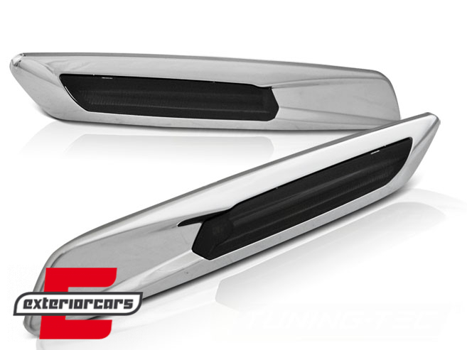 Bočni žmigavci LED F10 look (chrome/smoke) / BMW 1er E81 E82 E87 E88 (2007-2011) 3er E90 E91 E92 E93 (2004-2011) 5er E60 E61 (2003-2010) - Slika 2
