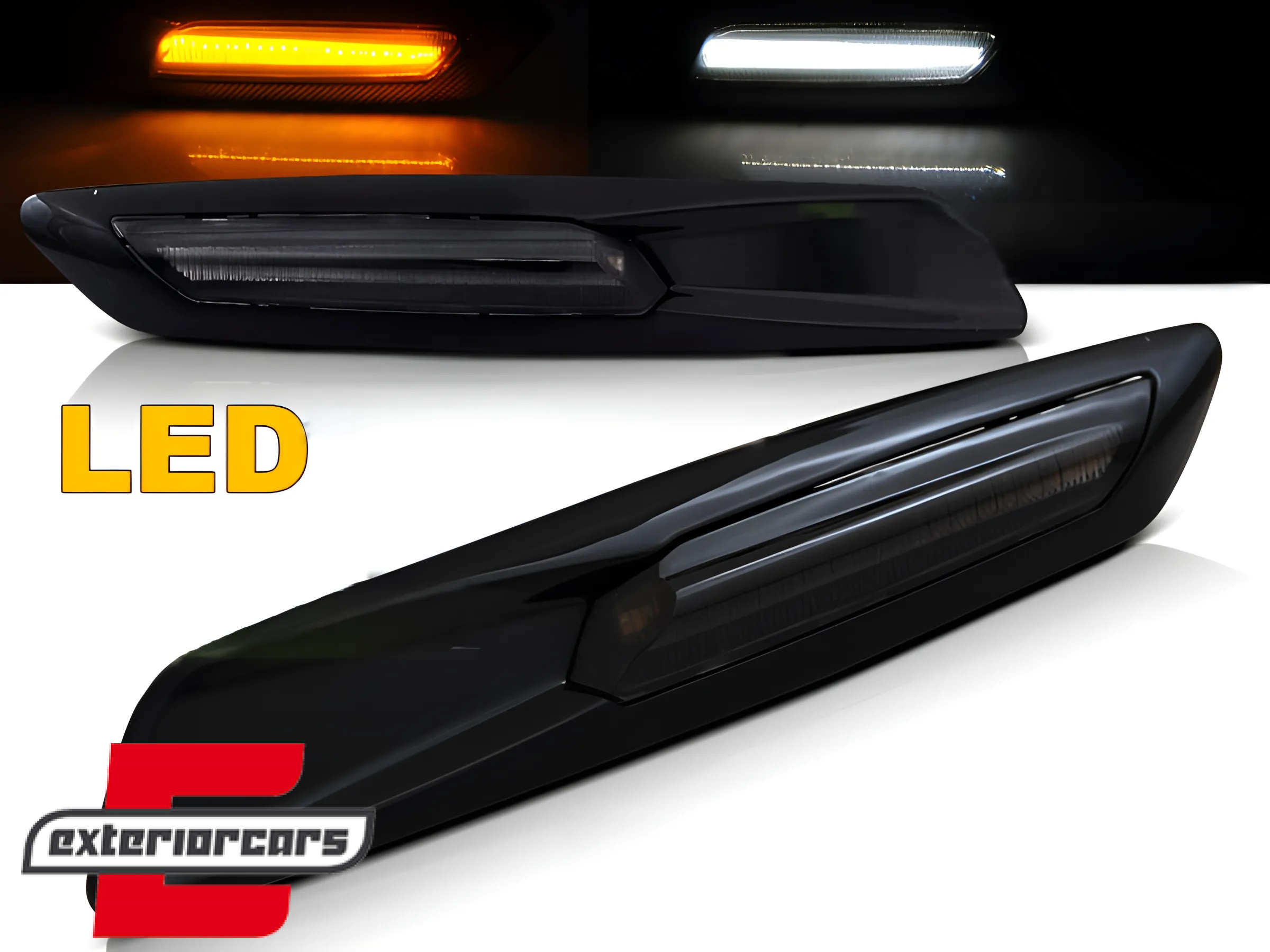 Bočni žmigavci LED F10 look (piano crna/smoke) / BMW 1er E81 E82 E87 E88 (2007-2011) 3er E90 E91 E92 E93 (2004-2011) 5er E60 E61 (2003-2010)