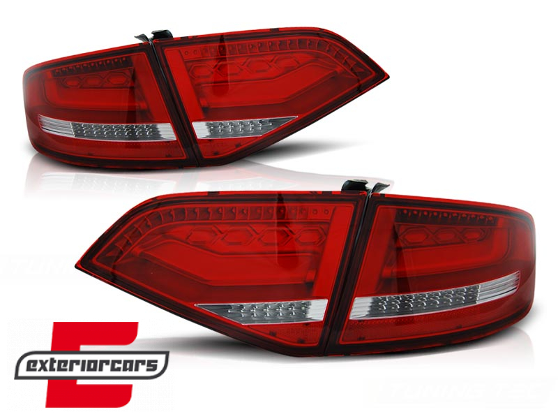 Full LED stražnja svjetla LedBar dizajn (crvena/kristal) / Audi A4 B8 limuzina (2008-2011) - Slika 2