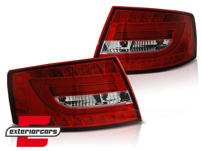 LED stražnja svjetla LedBar dizajn (crvena/kristal) / Audi A6 C6 4F limuzina (2004-07.2008) - Slika 2