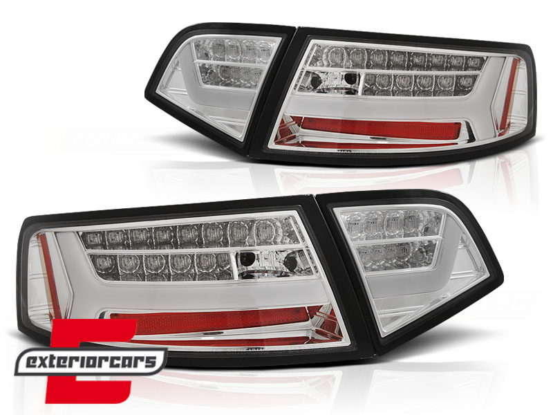 LED stražnja svjetla SEQ žmigavci Facelift dizajn (chrome) / Audi A6 4F2 C6 limuzina (2008-2011) - Slika 2