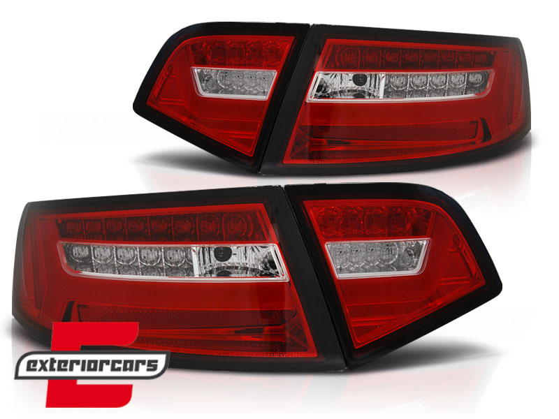 LED stražnja svjetla SEQ žmigavci Facelift dizajn (crvena/kristal) / Audi A6 4F2 C6 limuzina (2008-2011) - Slika 2