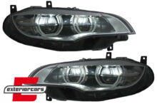 LED prednji farovi 3D Angel Eyes Xenon (chrome) / BMW X6 E71 (2008-2012)