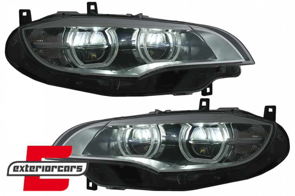 LED prednji farovi 3D Angel Eyes Xenon (chrome) / BMW X6 E71 (2008-2012)