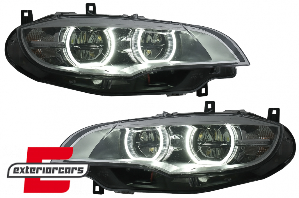 LED prednji farovi 3D Angel Eyes Xenon (chrome) / BMW X6 E71 (2008-2012) - Slika 9