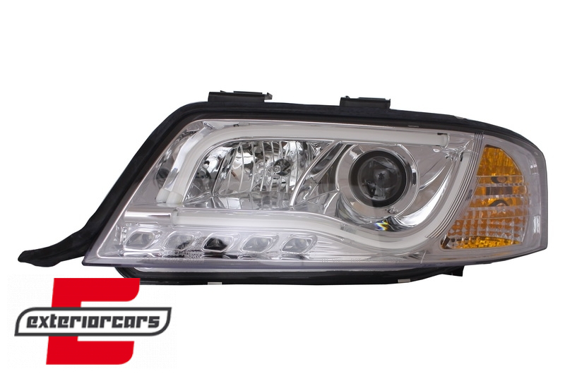 Prednja svjetla LED DRL TubeLights (chrome) / Audi A6 4B C5 (05.1997-05.2001) - Slika 2